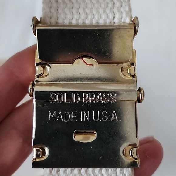 VIntage Nautical Maritme Coastal Sailboats Solid Brass Buckle Belt Made In Usa - Picture 4 of 8